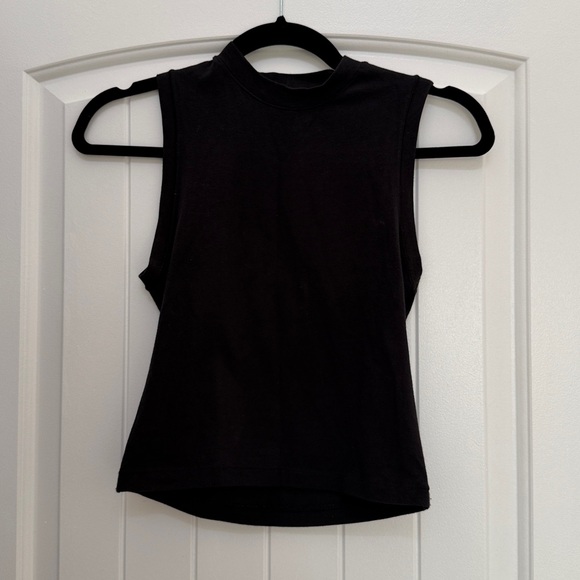 SKIMS COTTON JERSEY MOCK NECK TANK SOOT - Picture 2 of 6